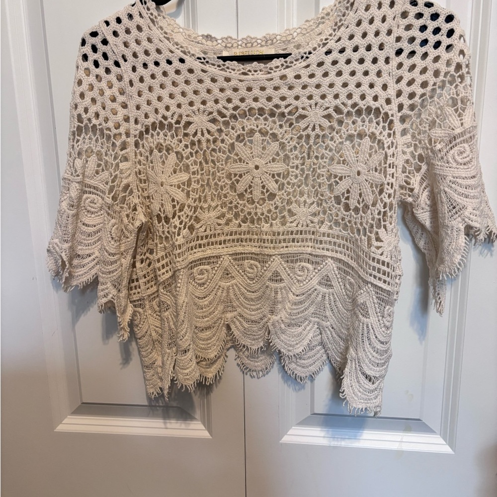 Rebellion Cream Crochet Blouse